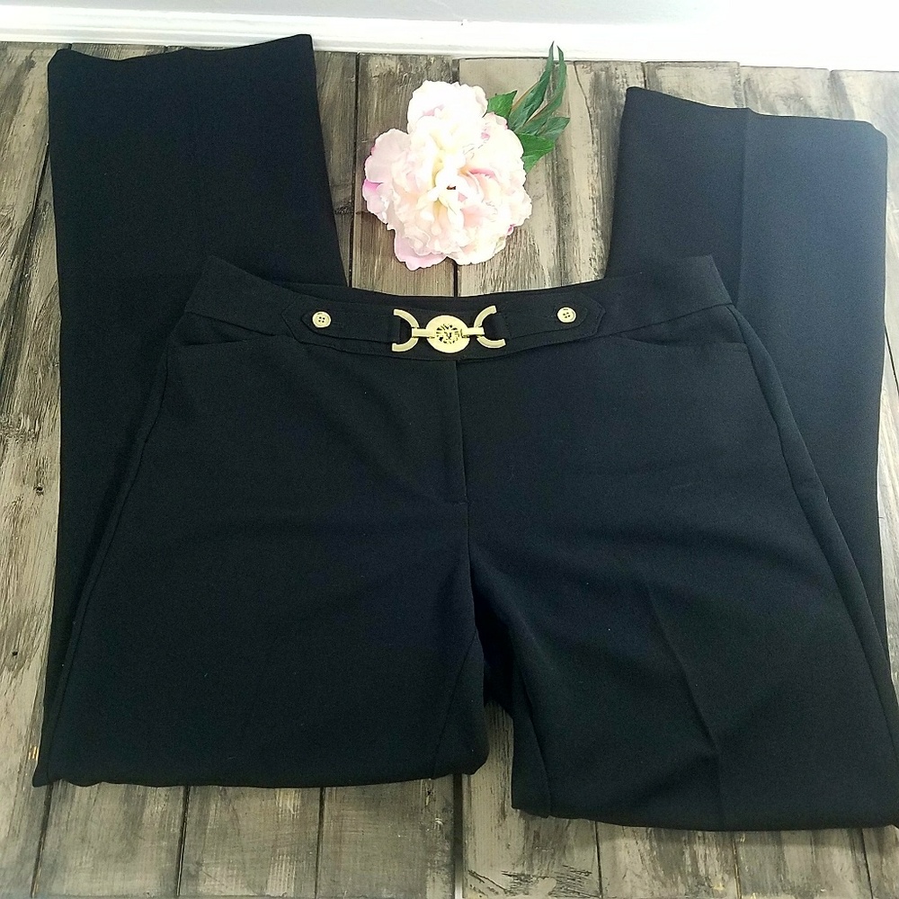 Anne klein pants with belt logo